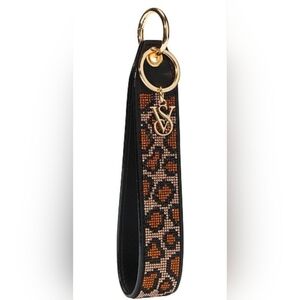 Victoria's Secret Leopard wristlet strap keychain New